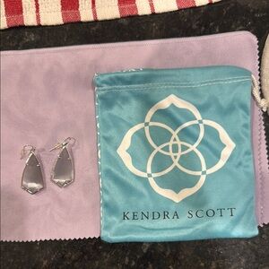 Kendra Scott Silver and Gray Drop Earrings